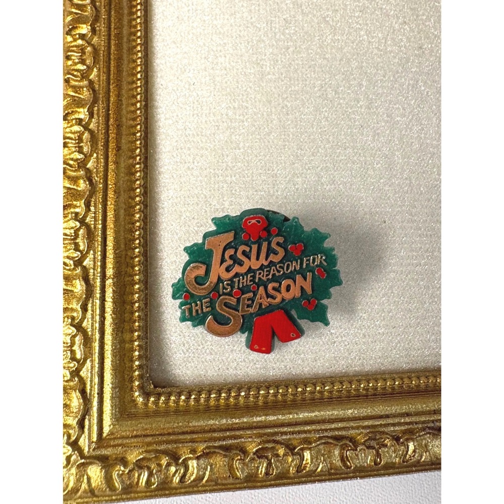 Vintage "Jesus is the Reason for the Season" Christmas Pin Holiday Religious